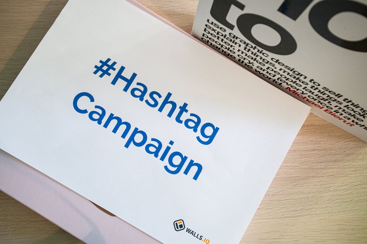 home-services-004 A concept image of a hashtag campaign displayed on paper for marketing strategies.